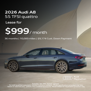 Lease an Audi A8 in Manhattan NYC 